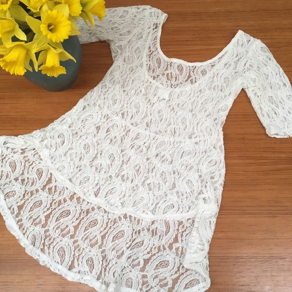 Last Call Tonight!  S Women’s White Lace Top
